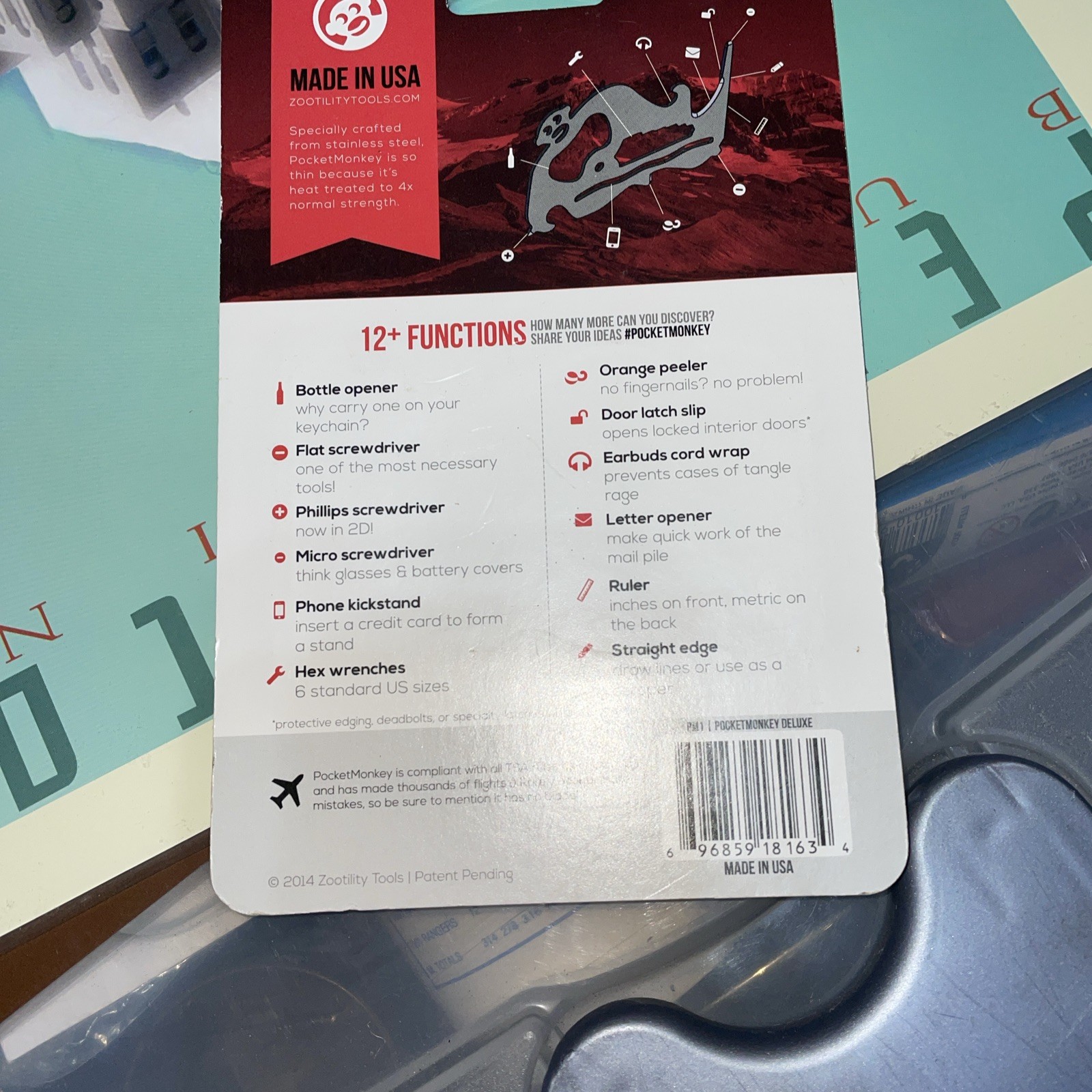 BRAND NEW – Zootility PocketMonkey Multitool – Wallet-Sized, TSA Compliant