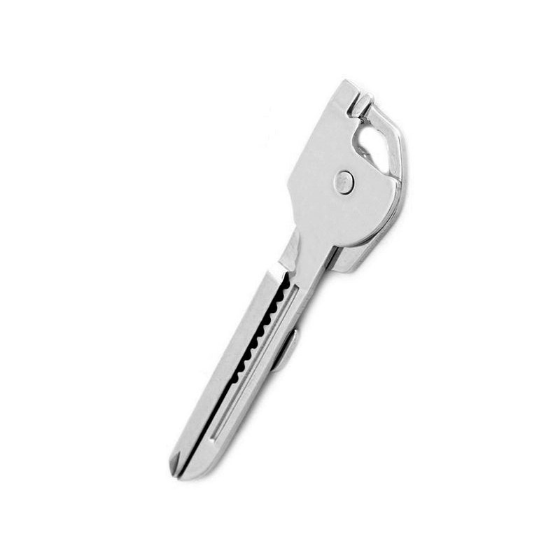 1PCS Multifunction Stainless Steel 6-in-1 Utili Key Tool Keyring Keychain NEW 