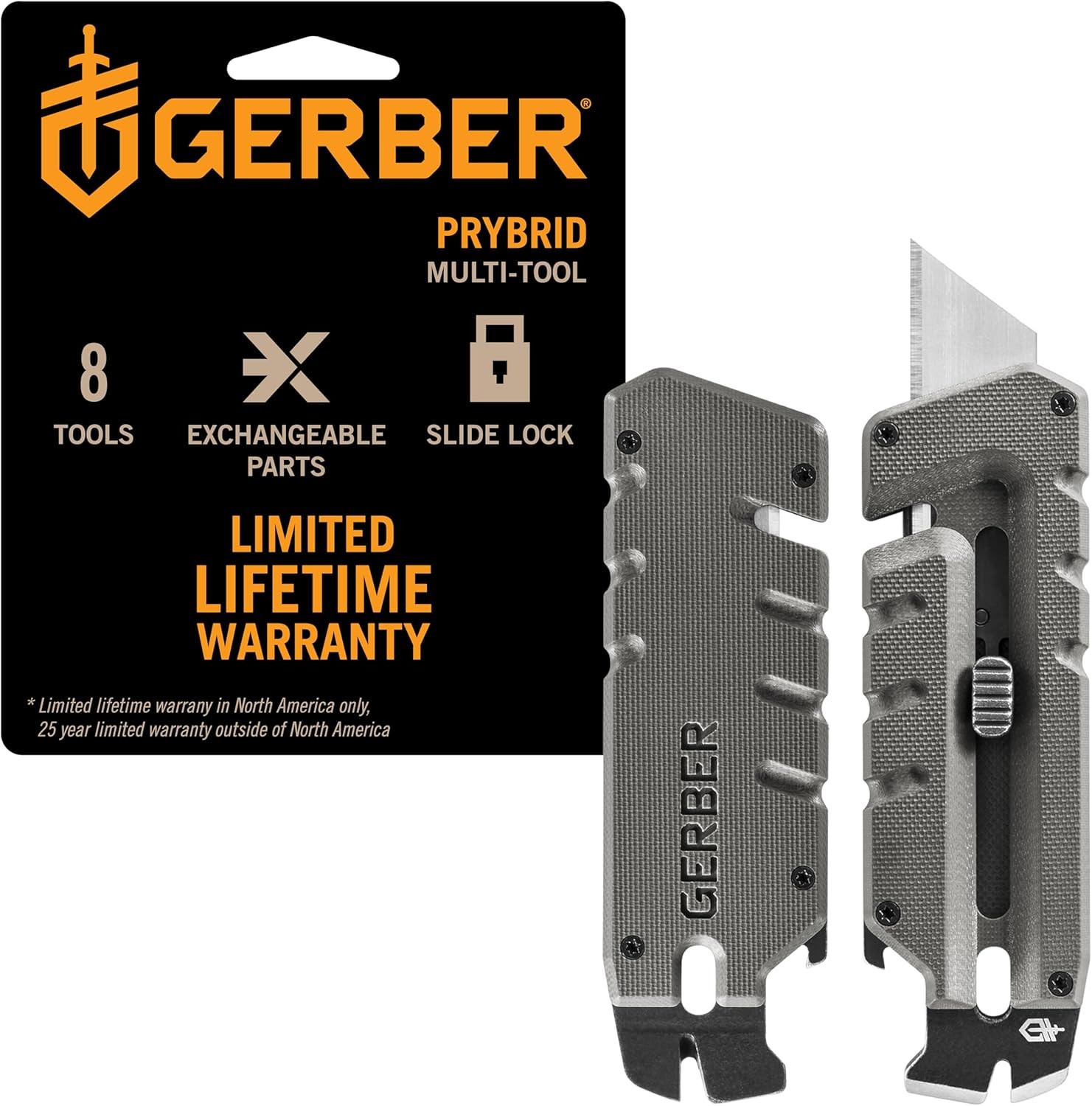 Gear Prybrid Utility Knife W/ Pocket Clip Box Cutter Retractable Blade Heavy
