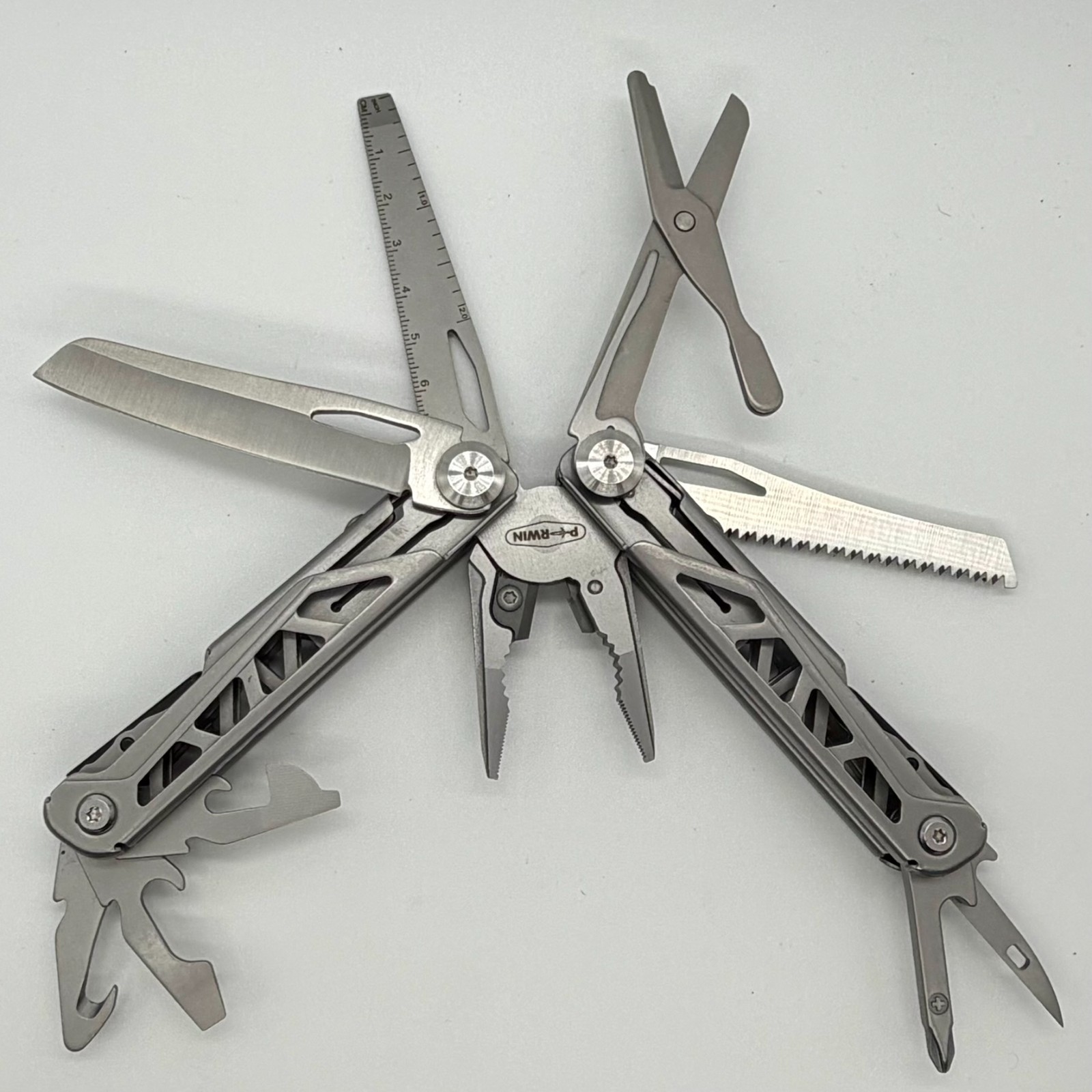 PERWIN 17-in-1 Multi-Tool Pliers Pocket Knife Saw Scissors File Self-Locking EDC