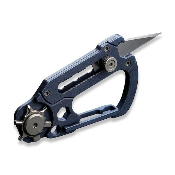 Civivi Polymorph Carabiner Keychain Titanium Multi Tool Blue Utility Blades