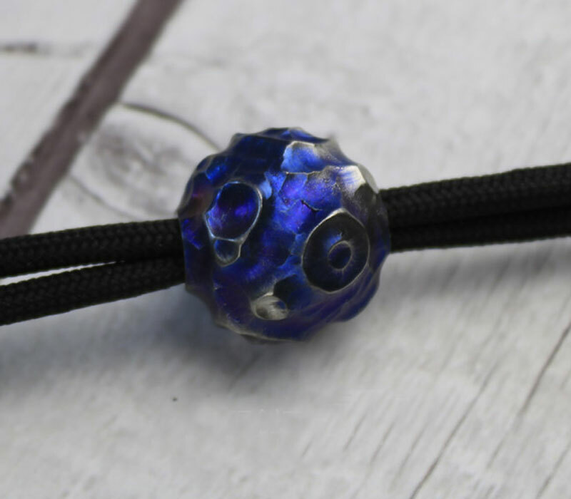 EDC TC4 Titanium Carved Meteorite Lanyard Pendant Bead Key Parachute RopeDIYBead
