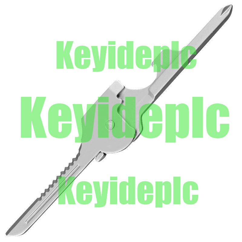 1Pcs 6-in-1 Utili Key Tool Keyring Keychain Multifunction Stainless Steel