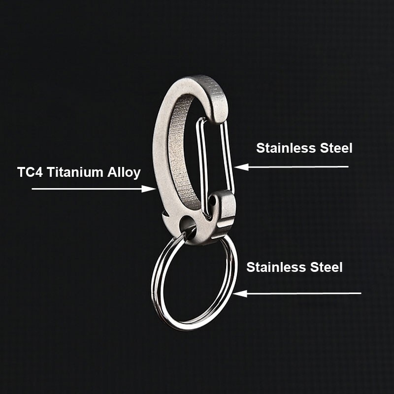 Hot Mini Titanium Alloy Key chain Carabiner Outdoor Travel Size Hanging Buckle