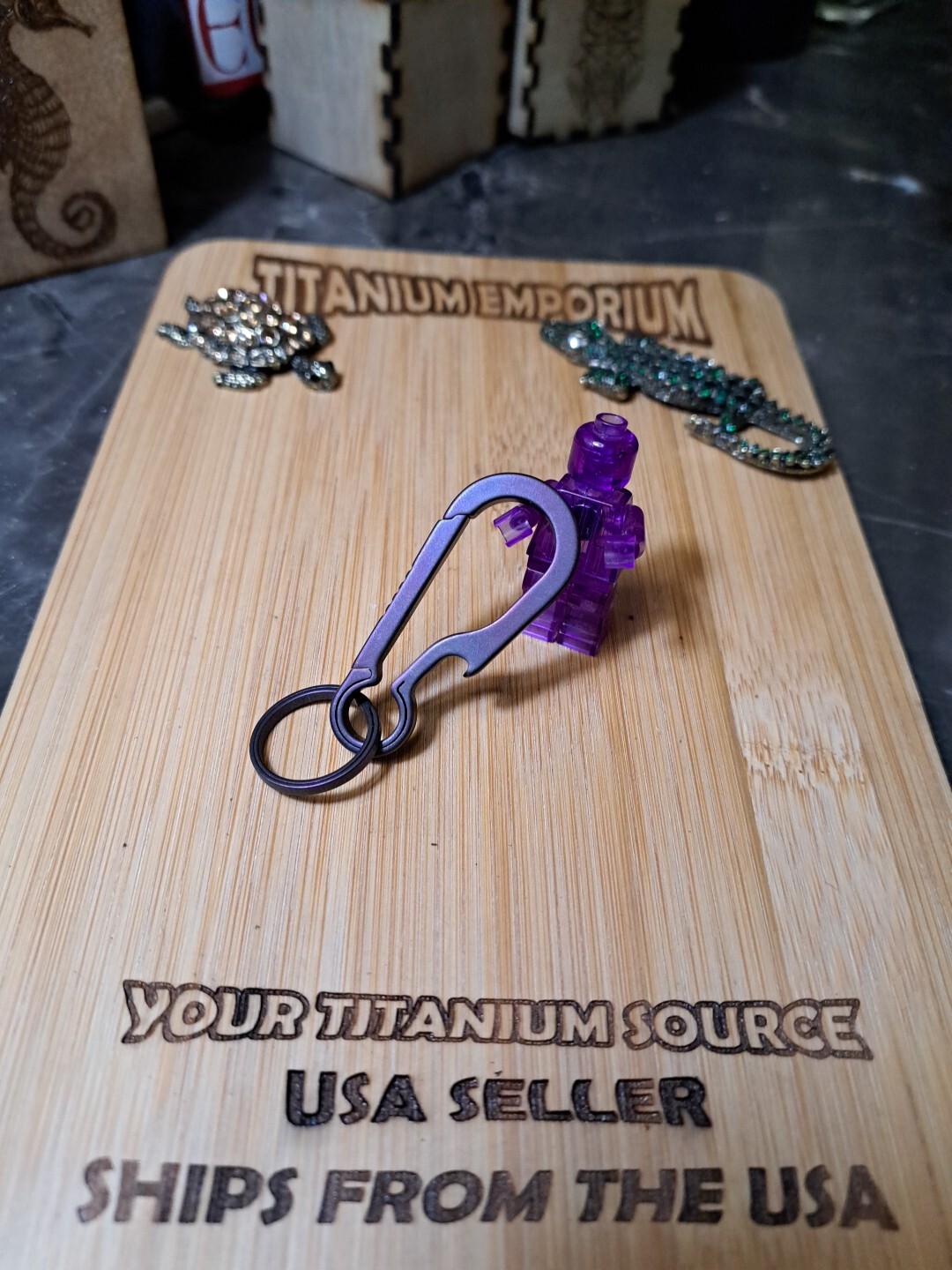 Titanium Alloy Carabiner Keychain With Built-in Bottle Opener