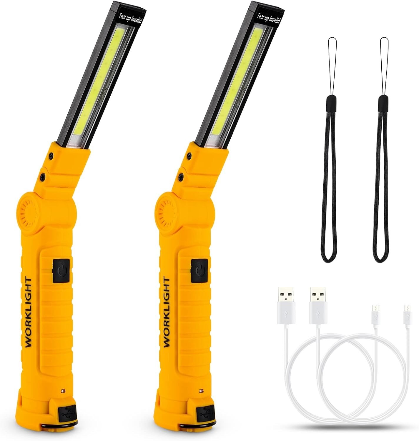 360° Rotating LED Work Light Pair – USB Rechargeable & Ideal for Car Repairs