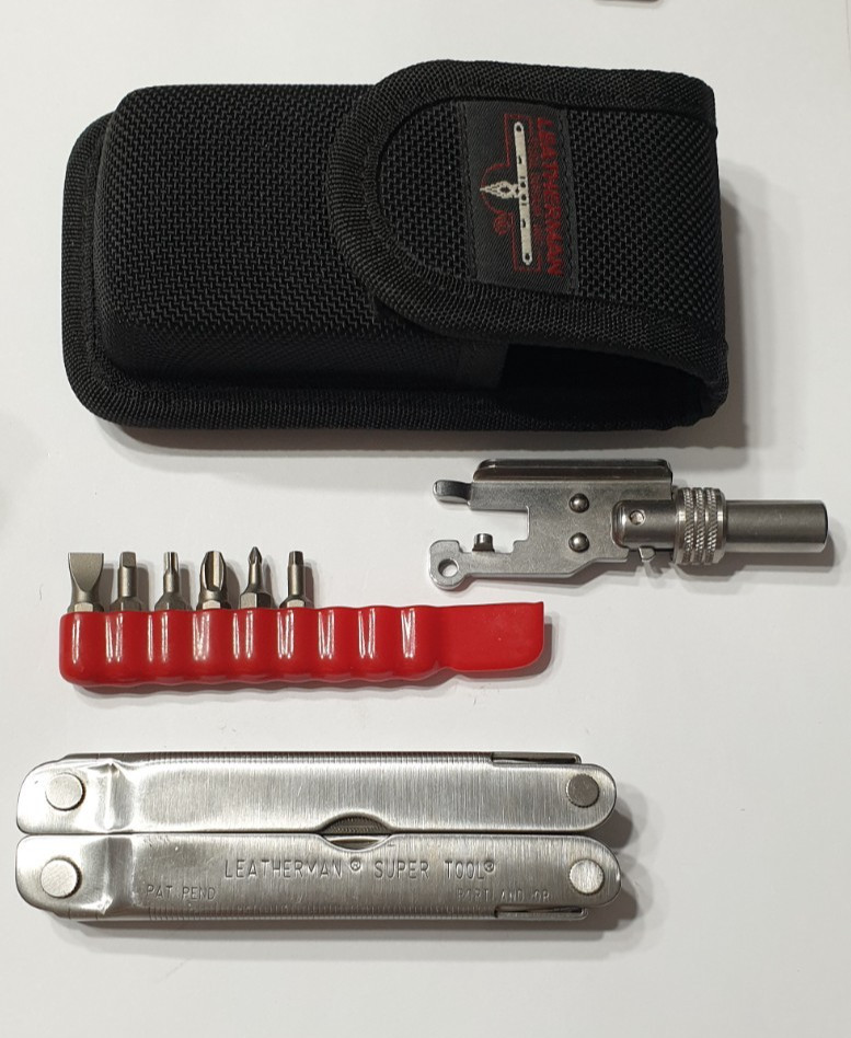 🔥🔥 Leatherman Super Tool Gen 1 OG + Bits + Adapter Hard Nylon Case Rare Set