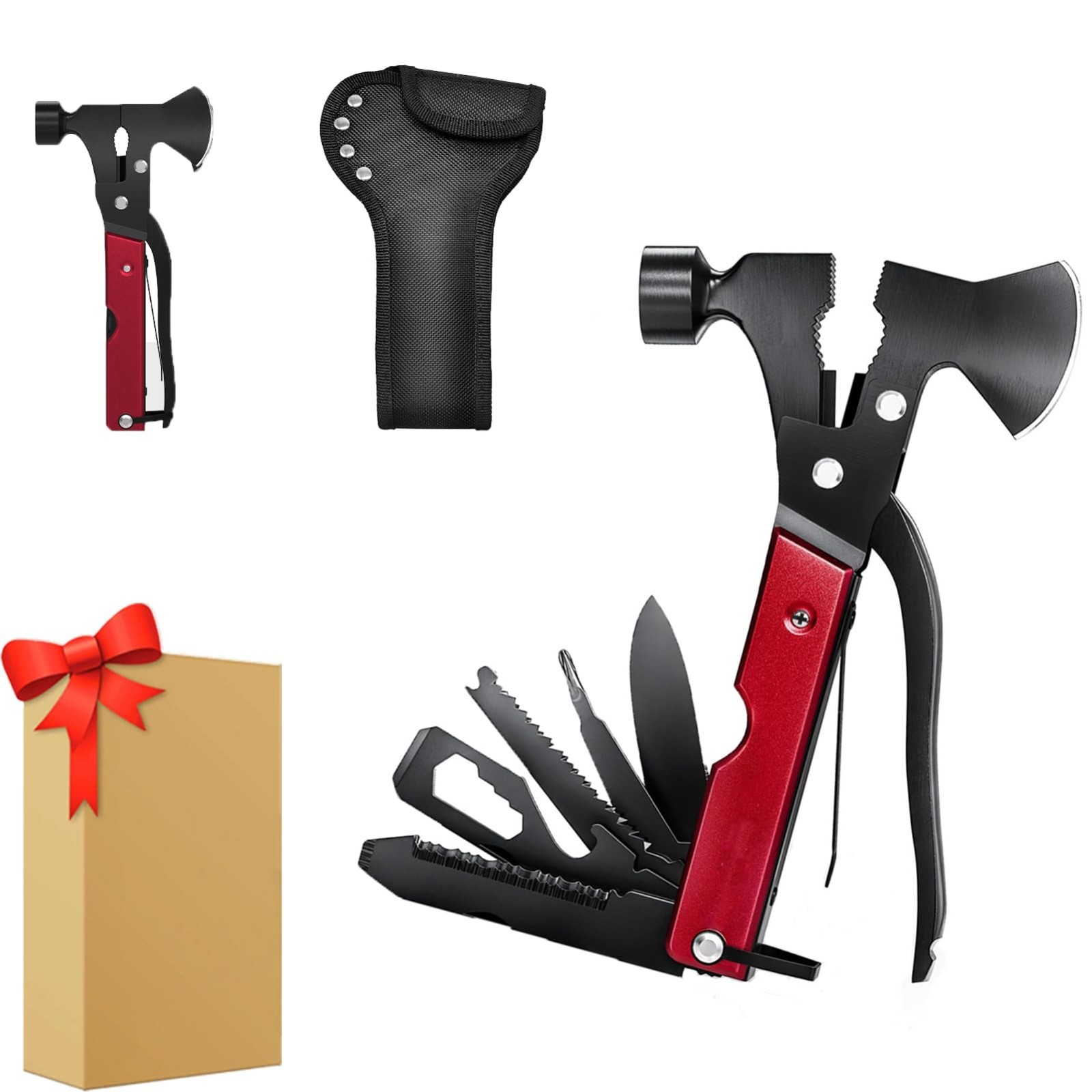 15-in-1 Camping Multitool Axe & Hatchet, Gear Accessories, Cool Gadgets, Gifts f