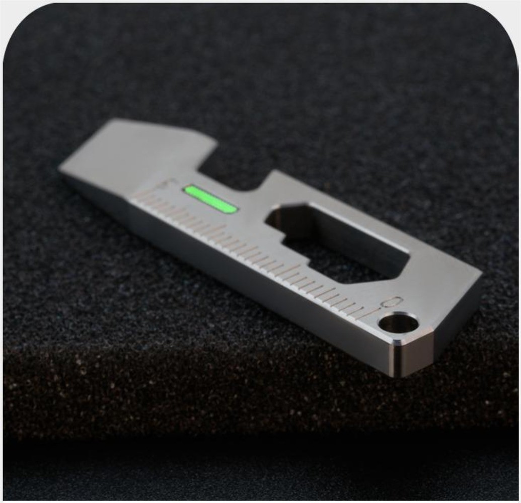 EDC Titanium Mini Pry Bar Crowbar Bottle Opener Wrench Ruler Keychain Multi Tool