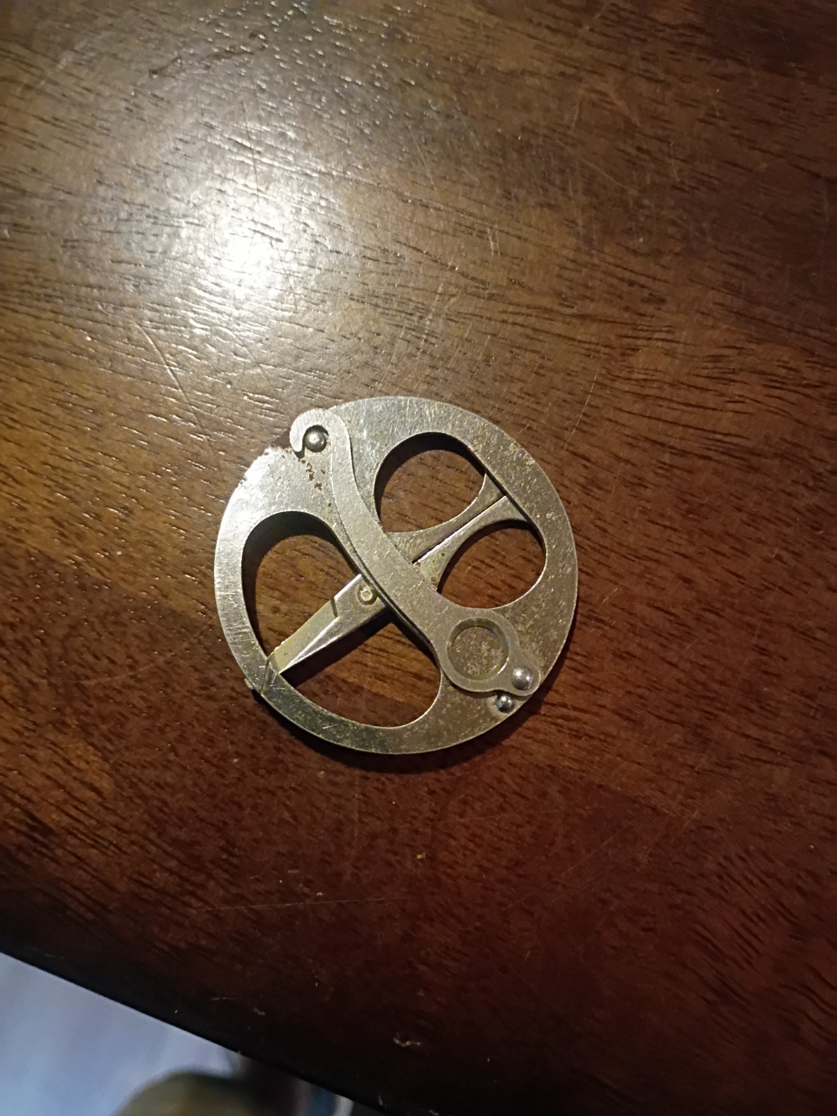 Antique Hesuah Folding Multi Tool Scissors Germany Pat: 1914 Puzzle Magic Disc.