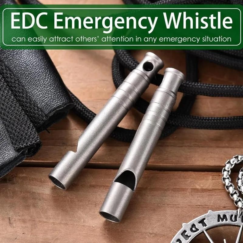 Titanium Emergency Survival Whistle Mini Edc Tool for Hiking & Camping
