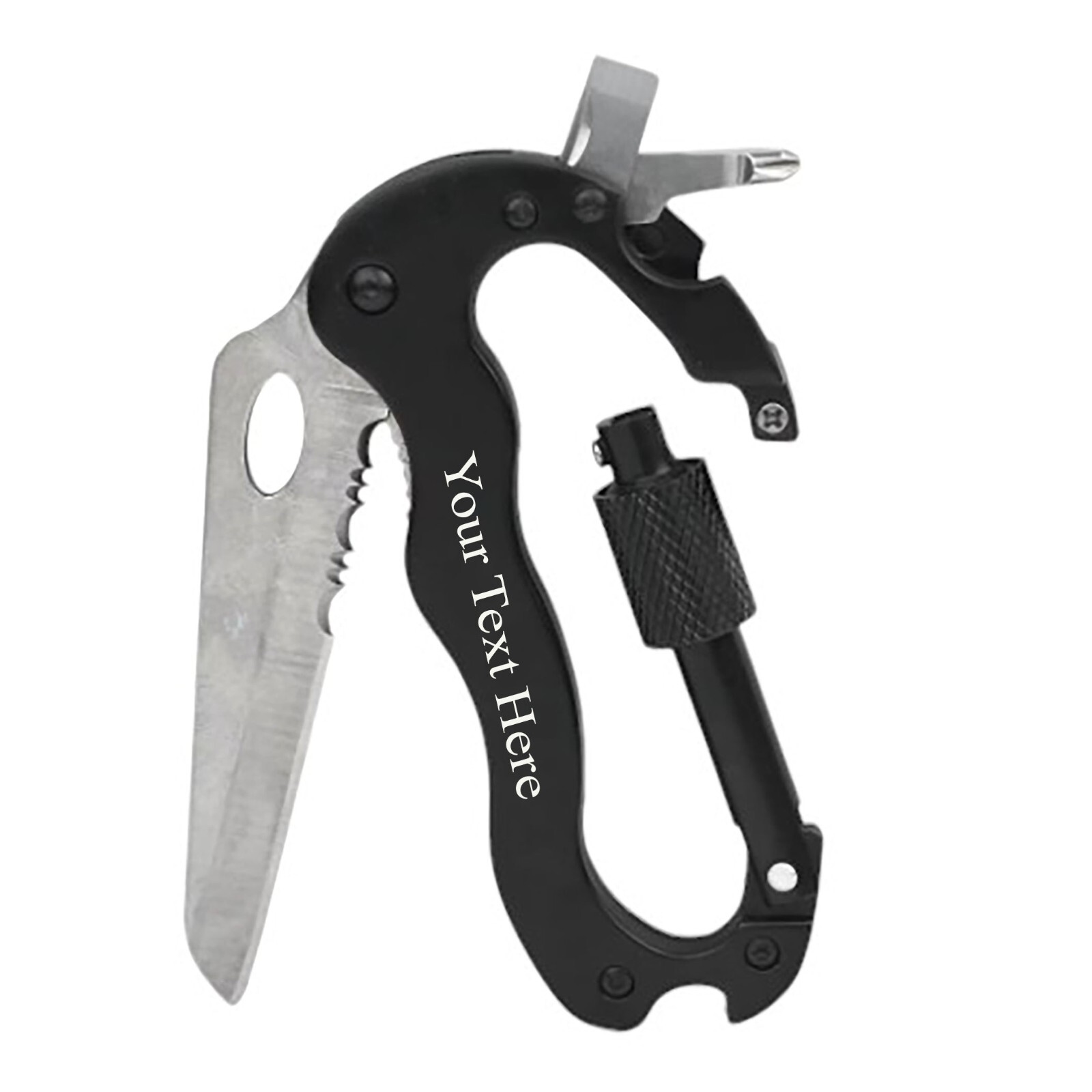Engraved Carabiner- 5 in 1 Multi-functional Knife Carabiner – Firefighter Gift