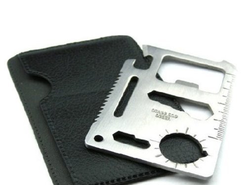 New 11 in 1 Multi Credit Card Size Outdoor Survival Knife Camping Tool+Case #534