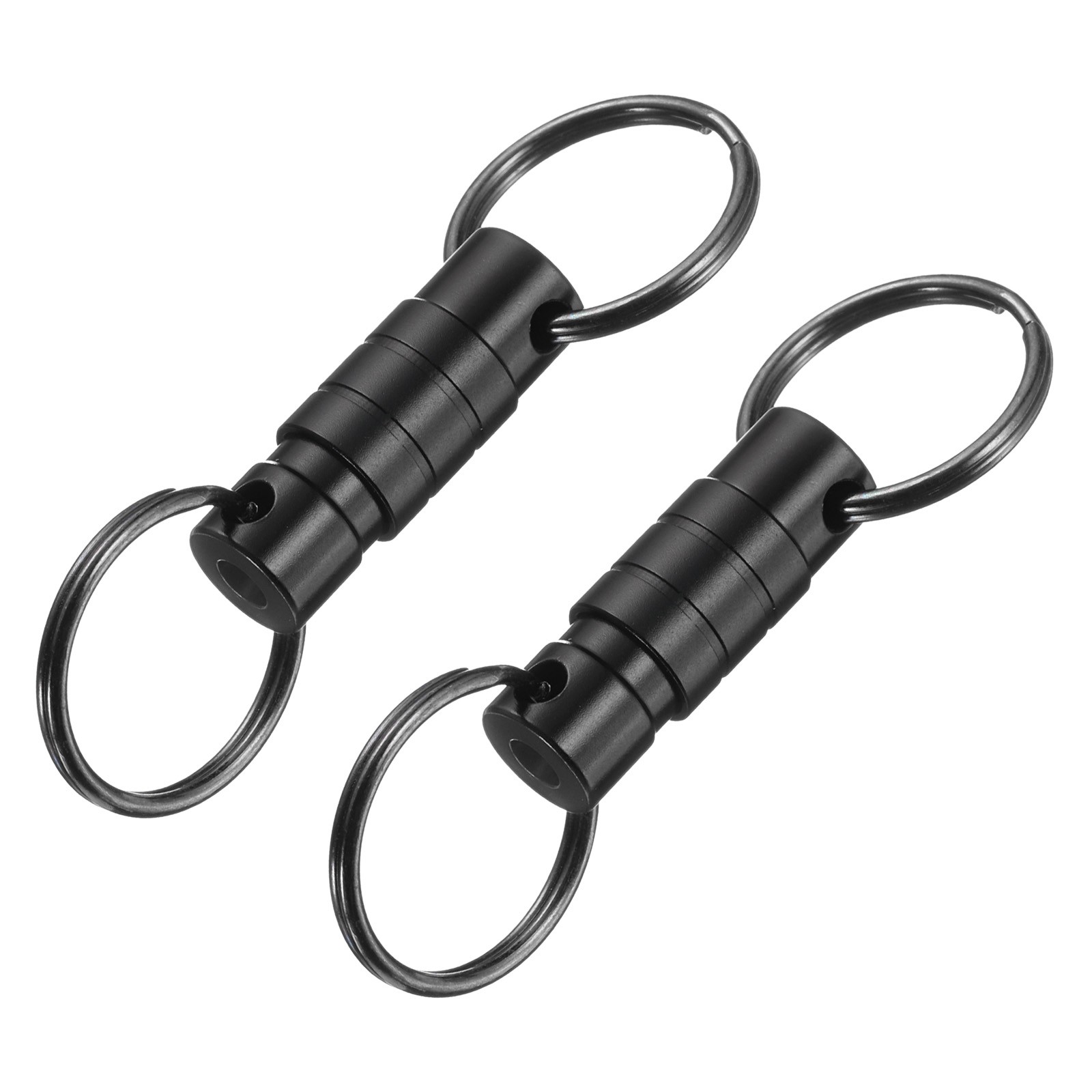 Quick Release Keychain, 2Pcs Detachable Pull Apart Key Rings Clip, Black