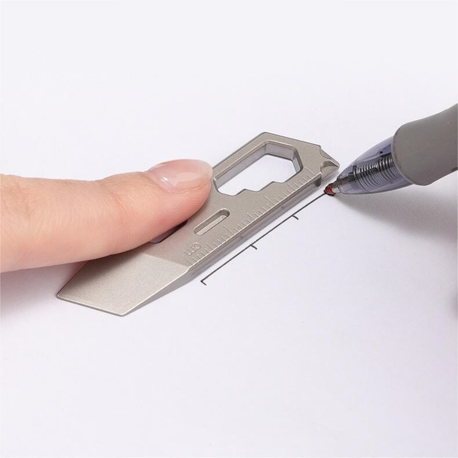 Mini Titanium Pry Bar Crowbar EDC Can Bottle Opener Screwdriver Wrench Keychain