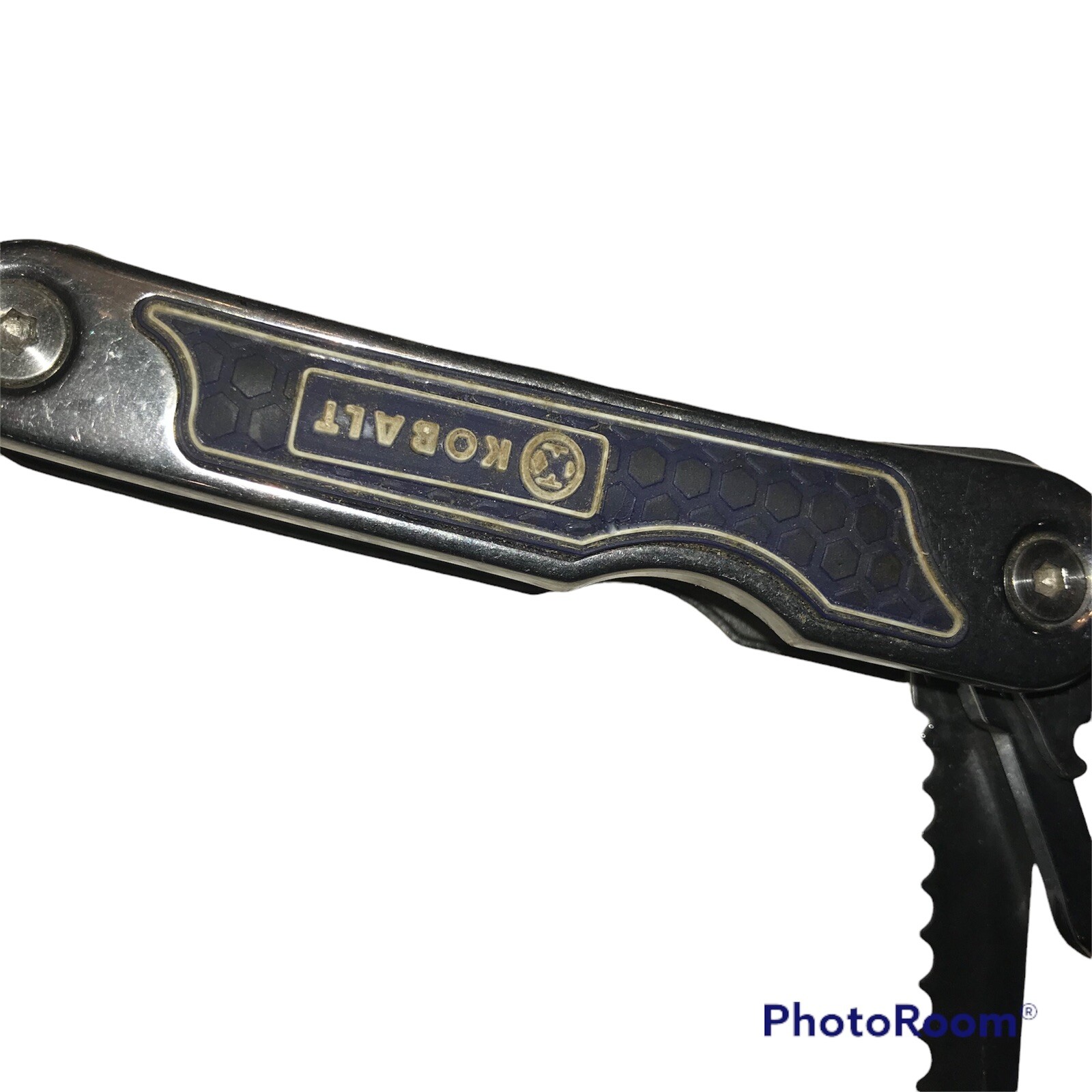 KOBALT MULTI TOOL PLIERS SAW KNIFE VARIOUS SCREW DRIVERS WIRE CUTTERS ETC