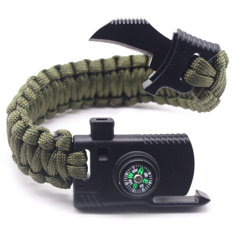 Braided Bracelet Men Multi-function Paracord Survival Bracelet Outdoor Camping R