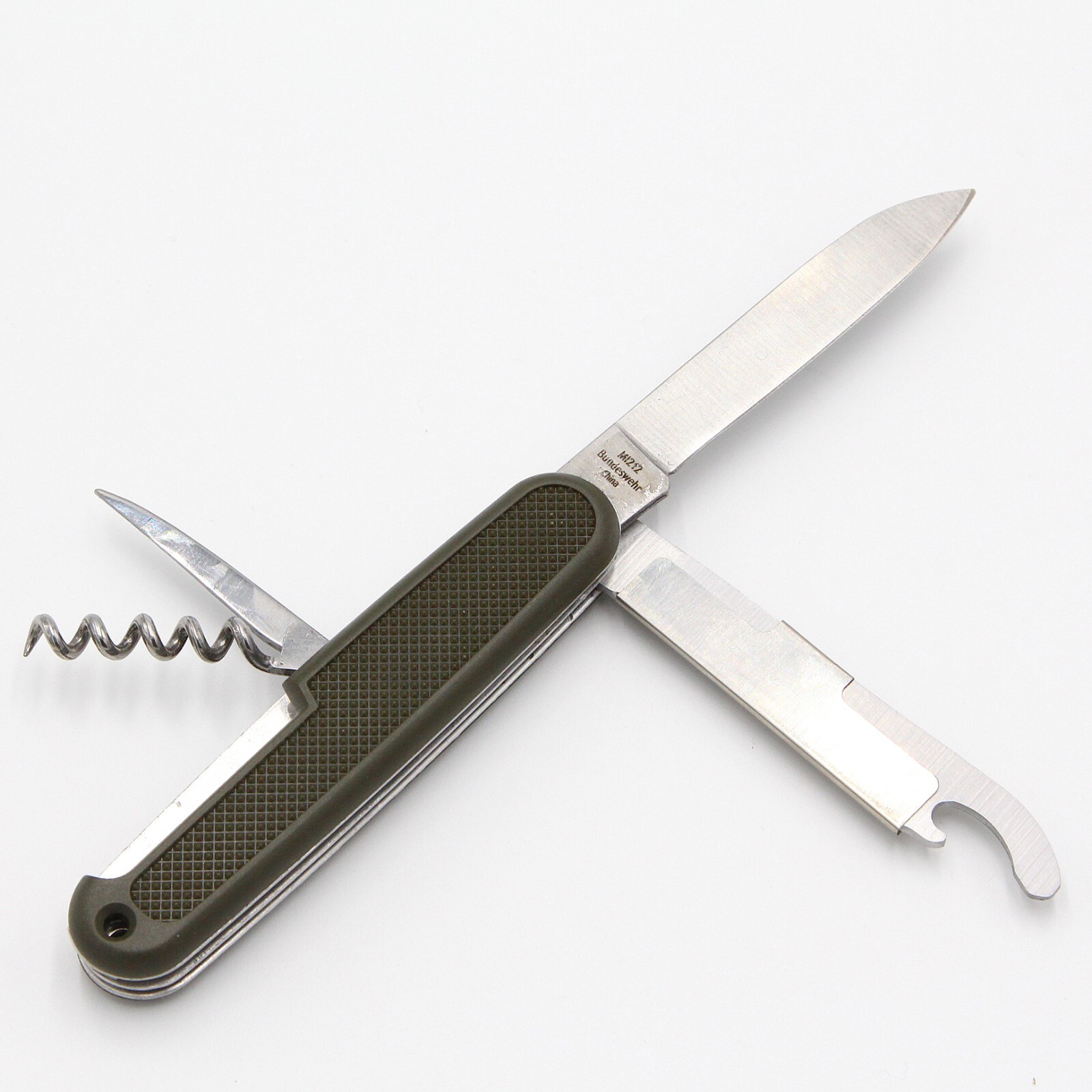 Military Bundeswehr 4 1/8″ Stainless GRN Multitool OD green Folding Knife 212