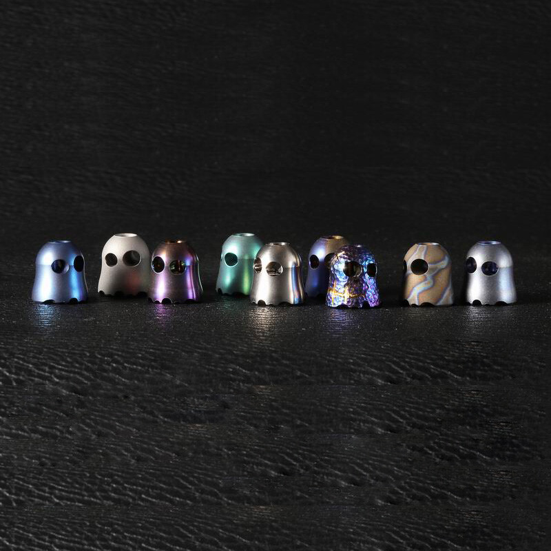 Titanium Alloy Ghost Bead EDC TC4 Pendant Key Chain Necklace DIY Lanyard Beads