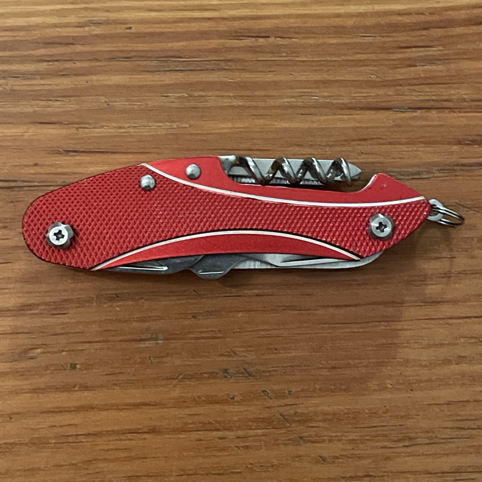 Columbia Red Multifunction Tool Pocket Knife Stainless Camping Hiking Outdoors