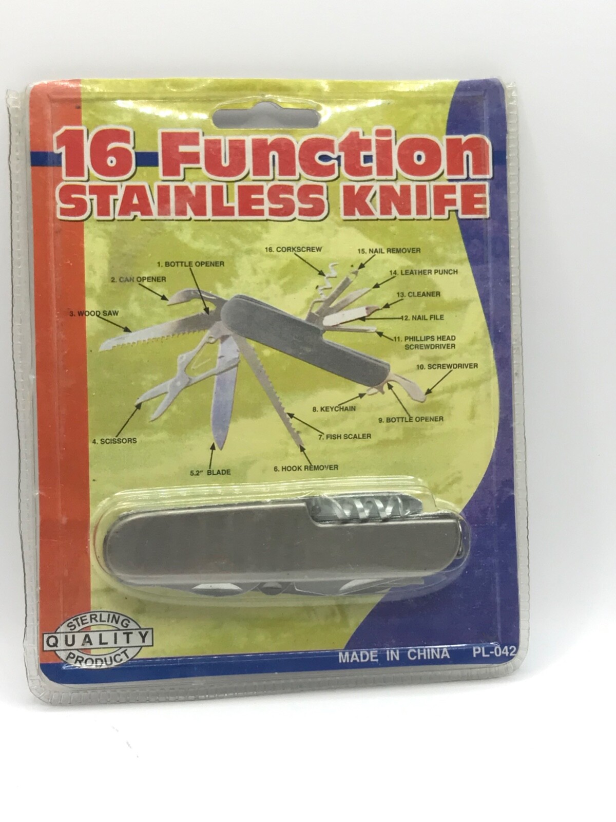 Multi-function tool 16 features camping fishing hiking garadening stainless New