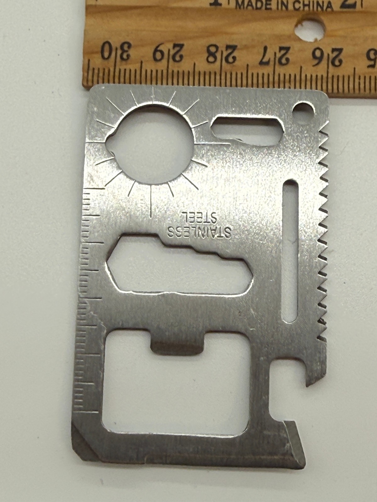 25 LOT Pocket Survival 11 in 1 Camping Tool Stainless Steel Credit Card Bug Out