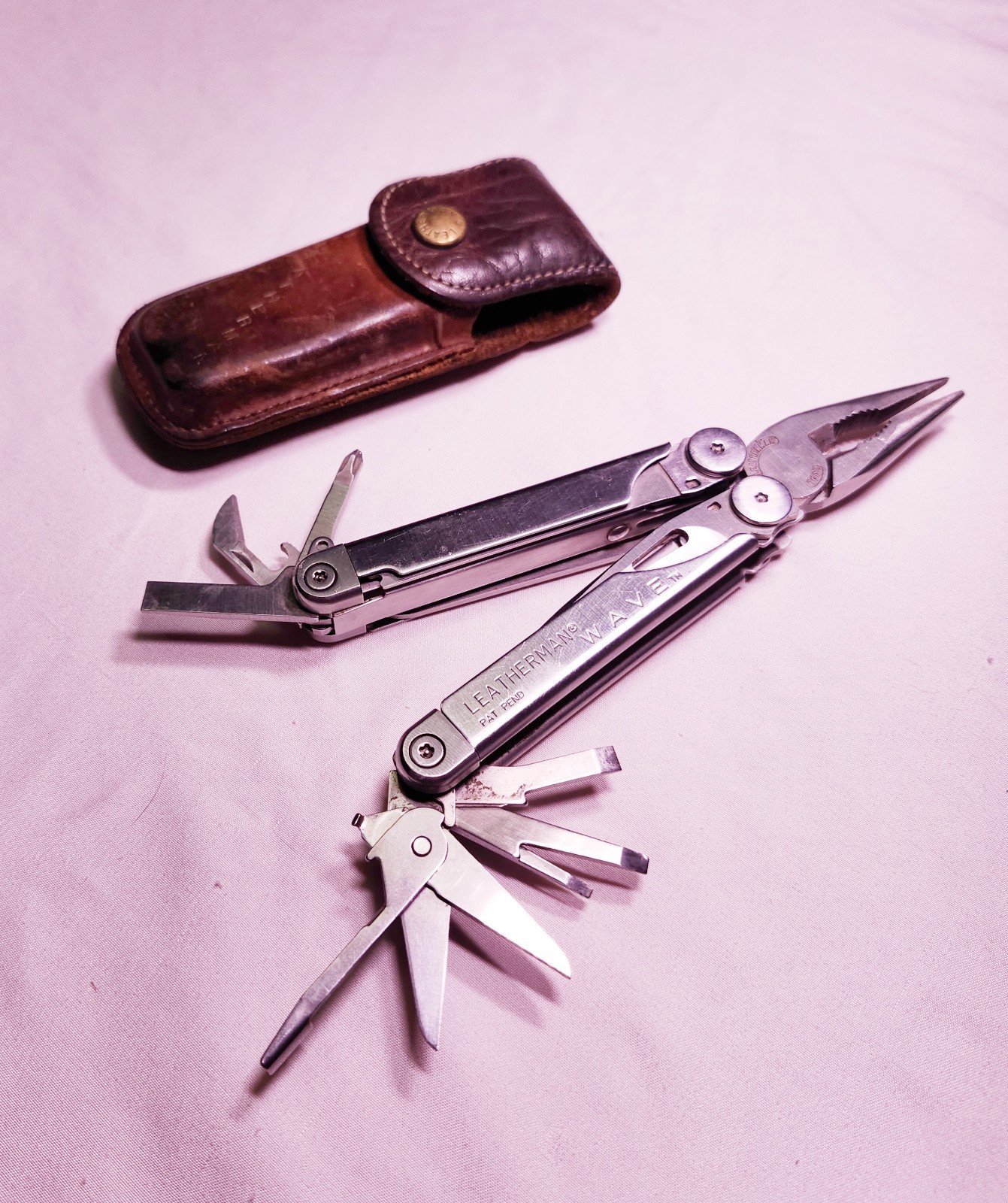 Leatherman Wave PAT PEND 1998–2000 Early First Gen + Leather Sheath Vintage