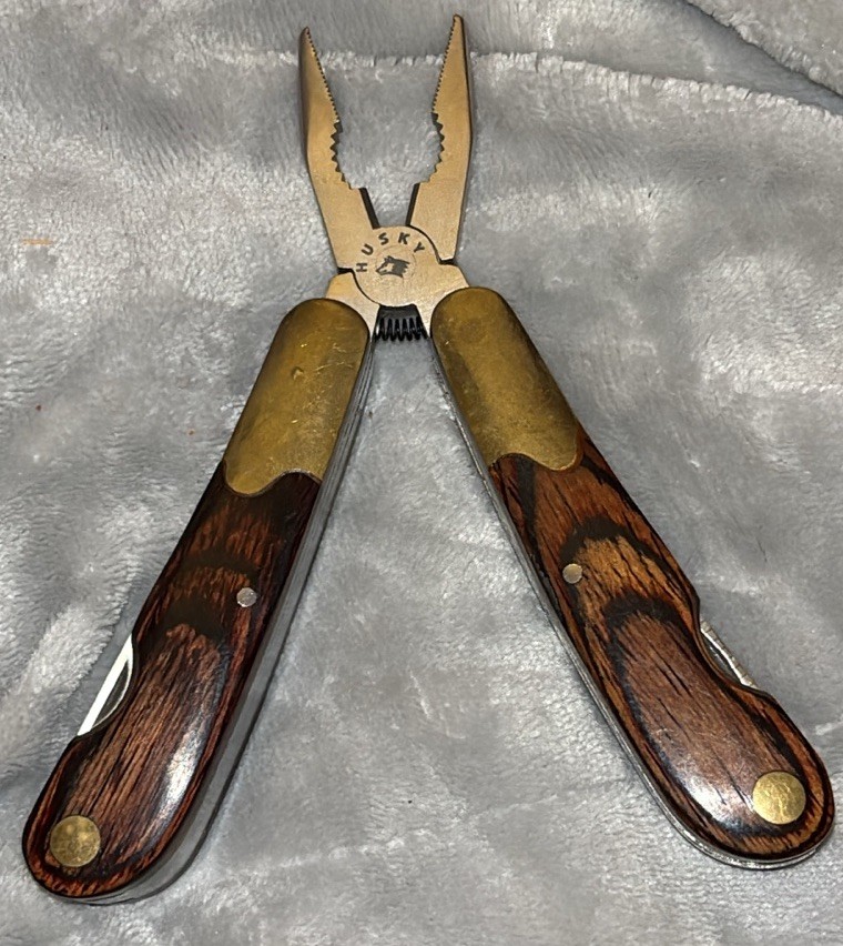 HUSKY 25 Years 25th Anniversary Limited Edition Multi-Tool Brass Wood vintage