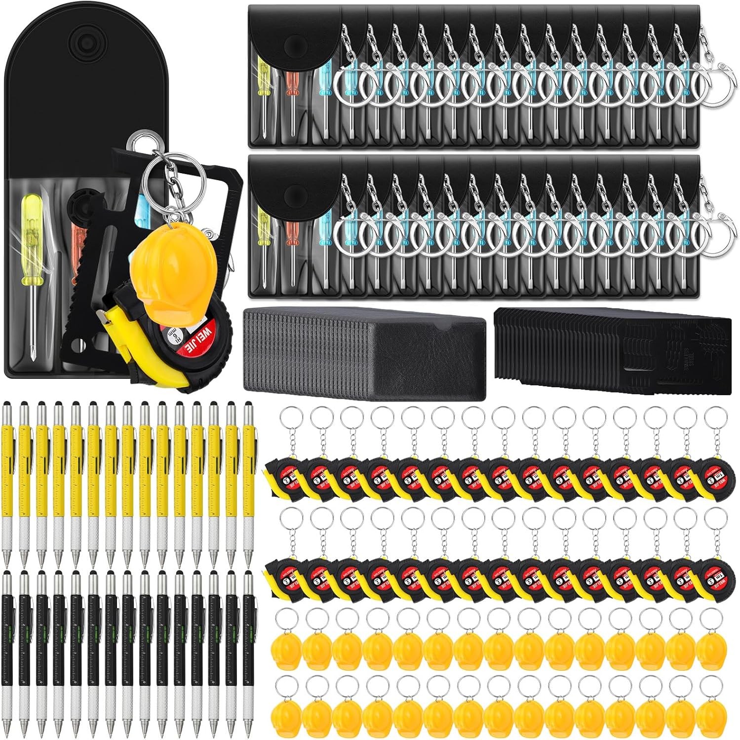 30 Pcs Mini Tape Measure Screwdriver Helmet Set Multitool Pen Credit Card