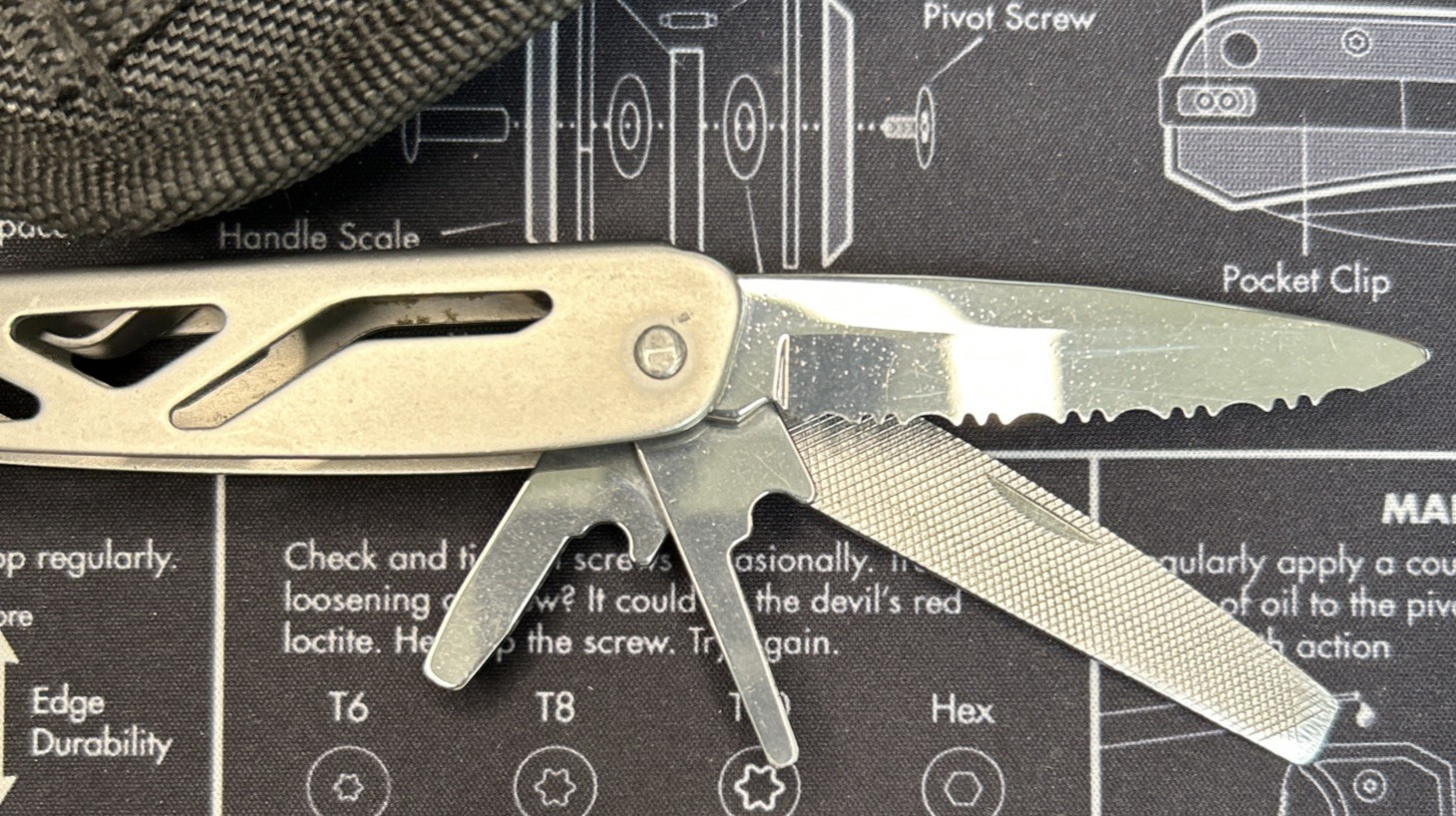Ozark Trail Multi Tool Pliers Knife Stainless Steel w/ Pouch Camping EDC VGUC