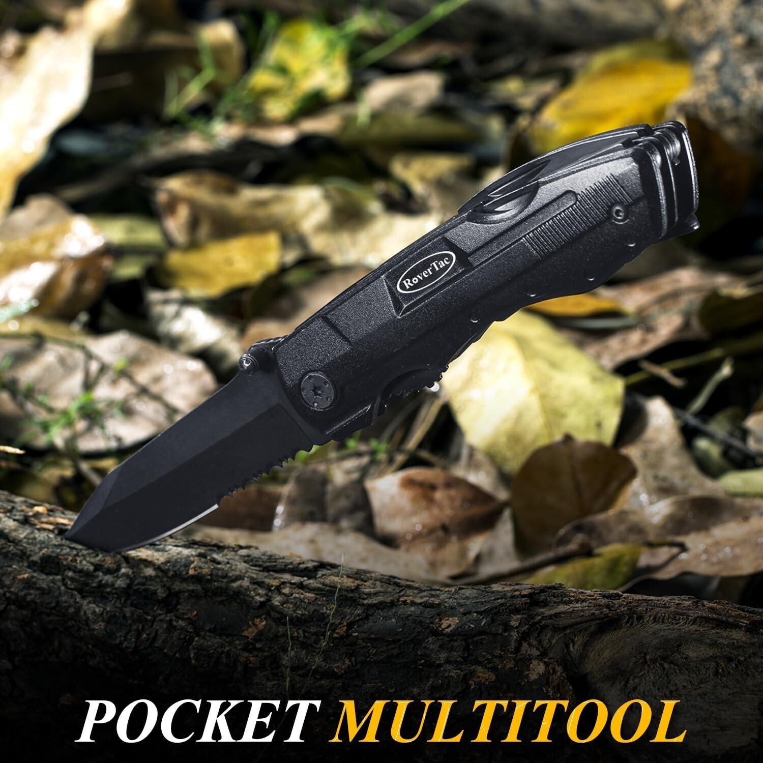 15-in-1 Pocket Knife Multitool – Durable Stainless Steel, Safety Lock & Sheath