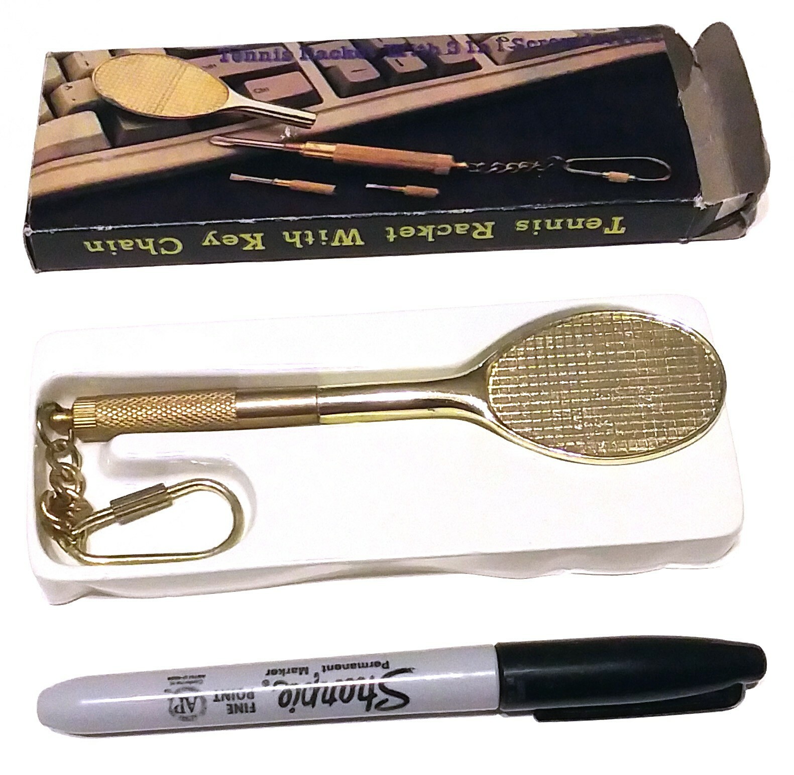 CONSUMMATE MP-49 TENNIS RACQUET RAQUETTE KEYCHAIN SCREWDRIVERS IN ORIGINAL BOX
