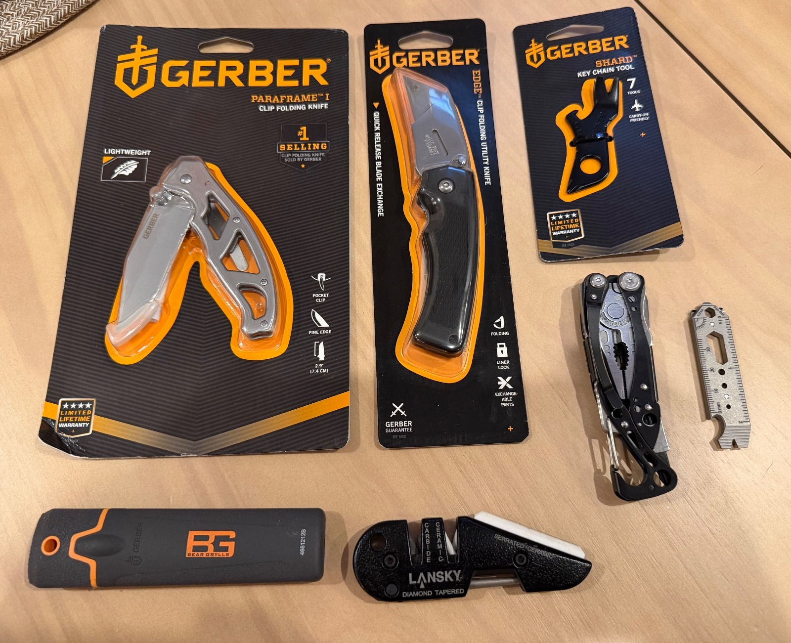Lot of Gerber Tools (Paraframe, Edge, Shard) + Leatherman Skeletool + Misc Tools