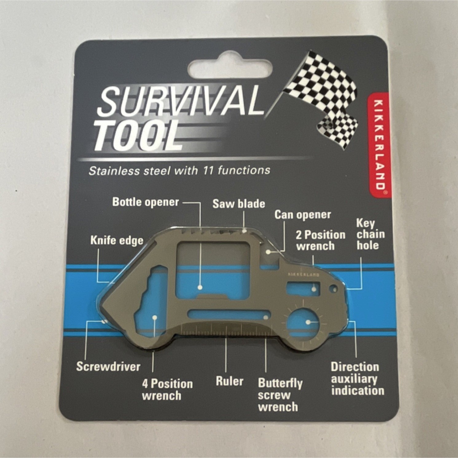 Kikkerland Design 11-Function Stainless Steel Multi-Tool Knife CD519