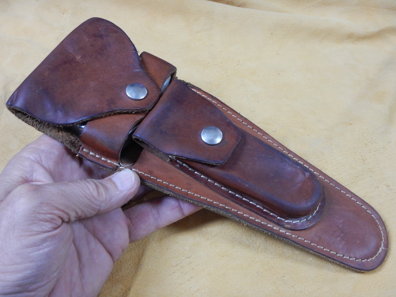 Wyoming Pac Saw Vintage W/ Leather Sheath 12-1/2″ Long Nice Shape