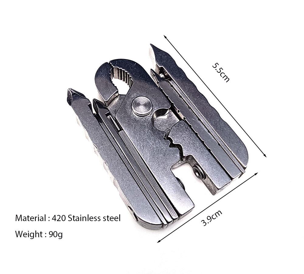 Multi Function Tool Set Mini Foldaway Key Chain Pocket Pliers Screwdriver