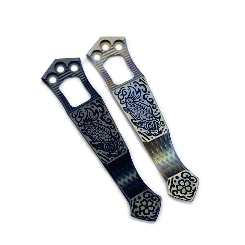 Ti2Steel Flame Titanium Pocket Clip for Emerson 3-Hole Koi Knife Clip