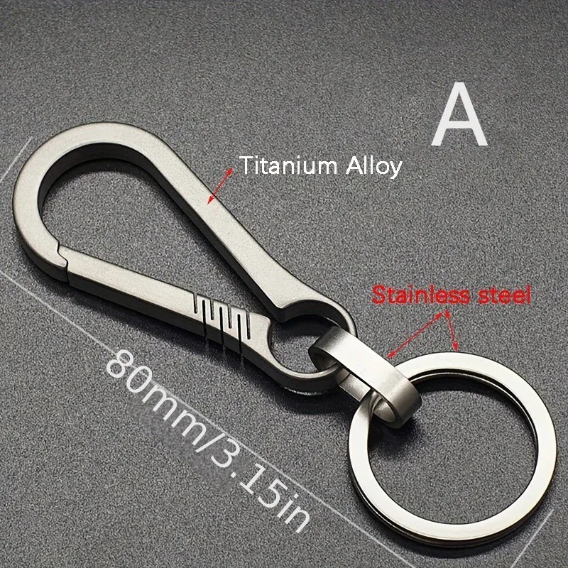 Titanium Carabiner Keychain + Bottle Opener EDC Camping Hiking Fishing Travel