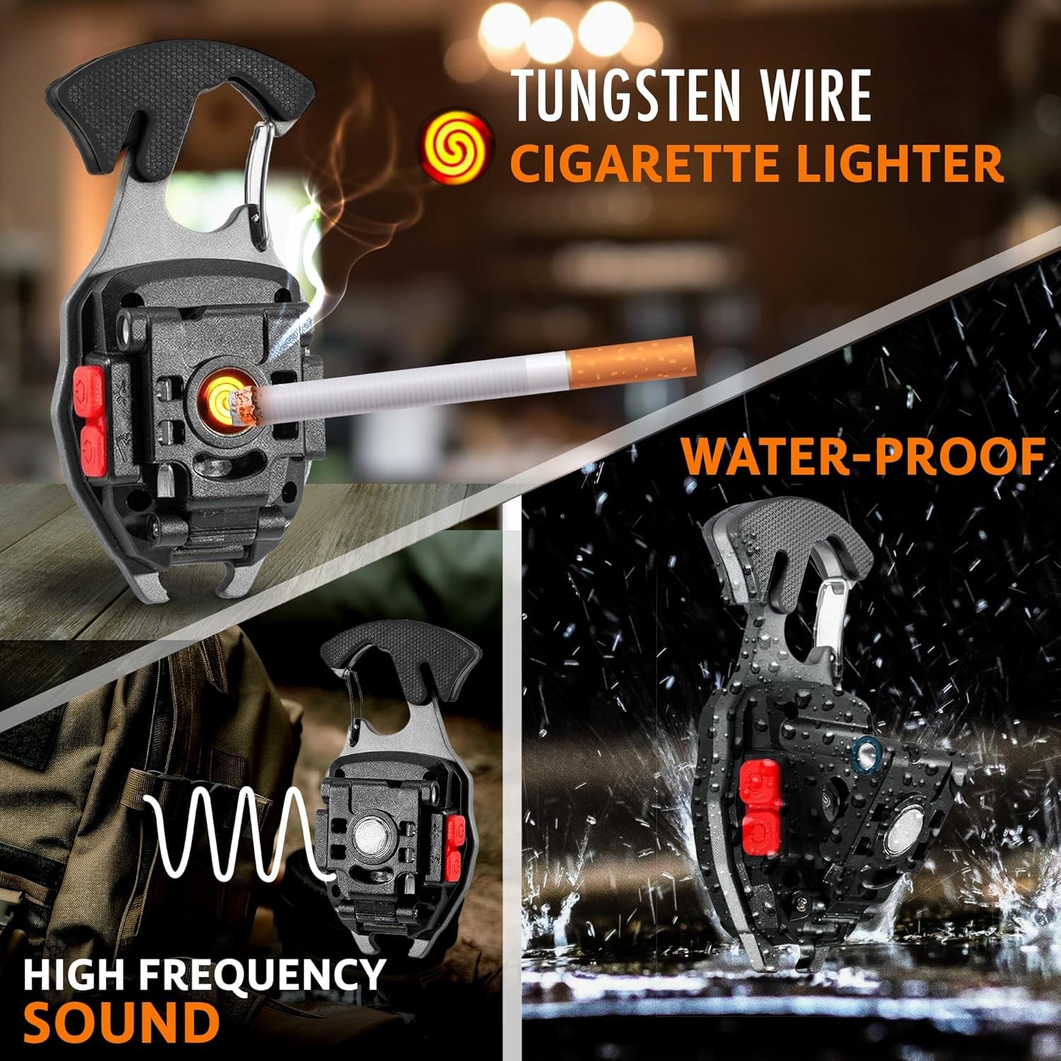 LED Flashlight Multitool Keychain Gift for Dad Men
