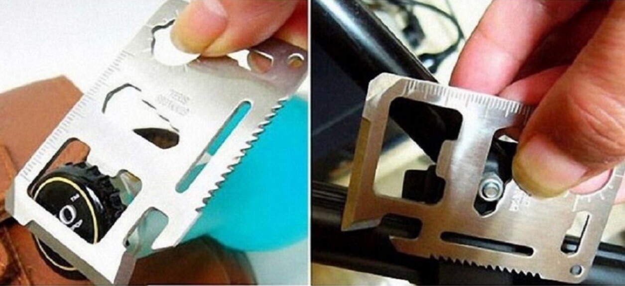 4-Pack Stainless Steel Multi-Functional Credit Card Size Survival Pocket Tool