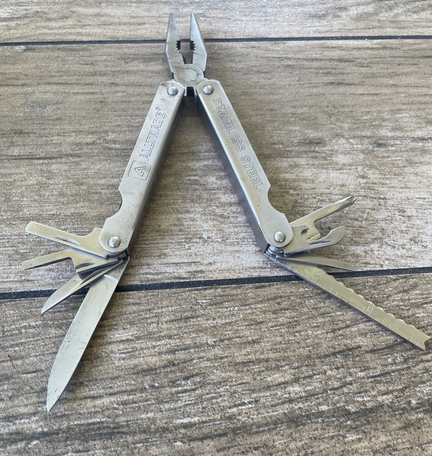 ALLTRADE Multi-Tool Stainless Steel, 8 Tools, Plier, Knife With Sheath