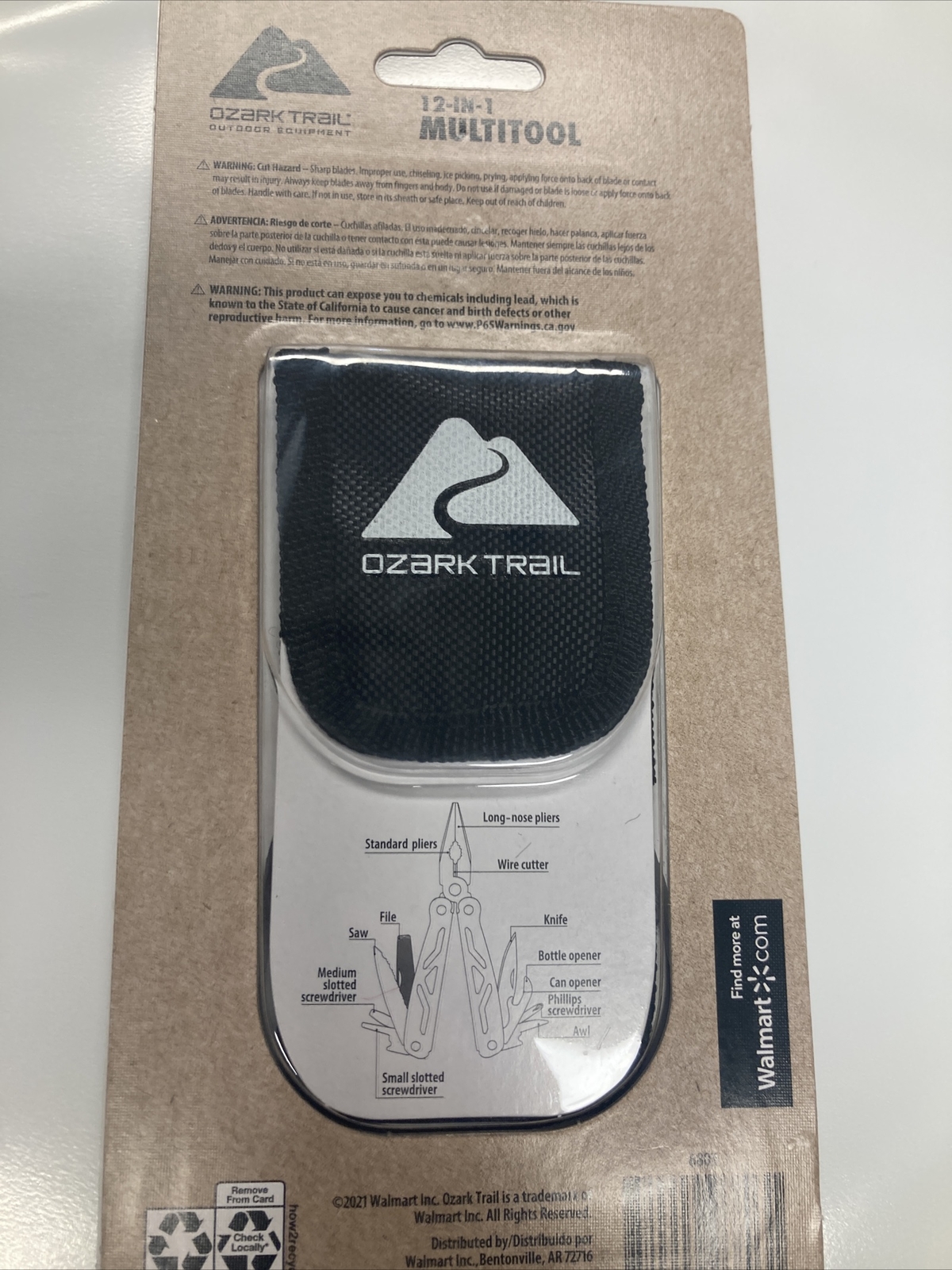 OZARK TRAIL STAINLESS STEEL 12 IN 1 MULTITOOL WITH SHEATH NOS