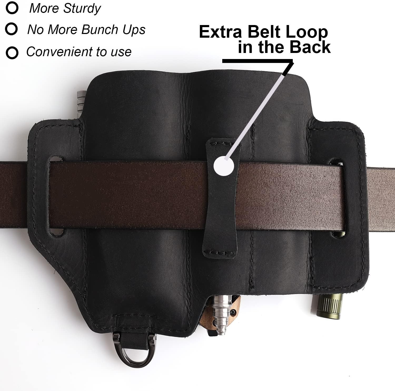 Leather EDC Belt Organizer for Multitools & Accessories