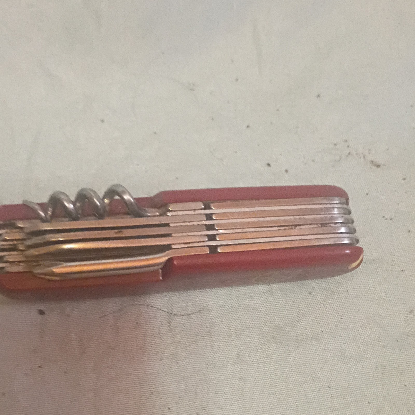 Stainless Steel Multi-Tool Red Knife Scissors Corkscrew Saw Bottle Opener