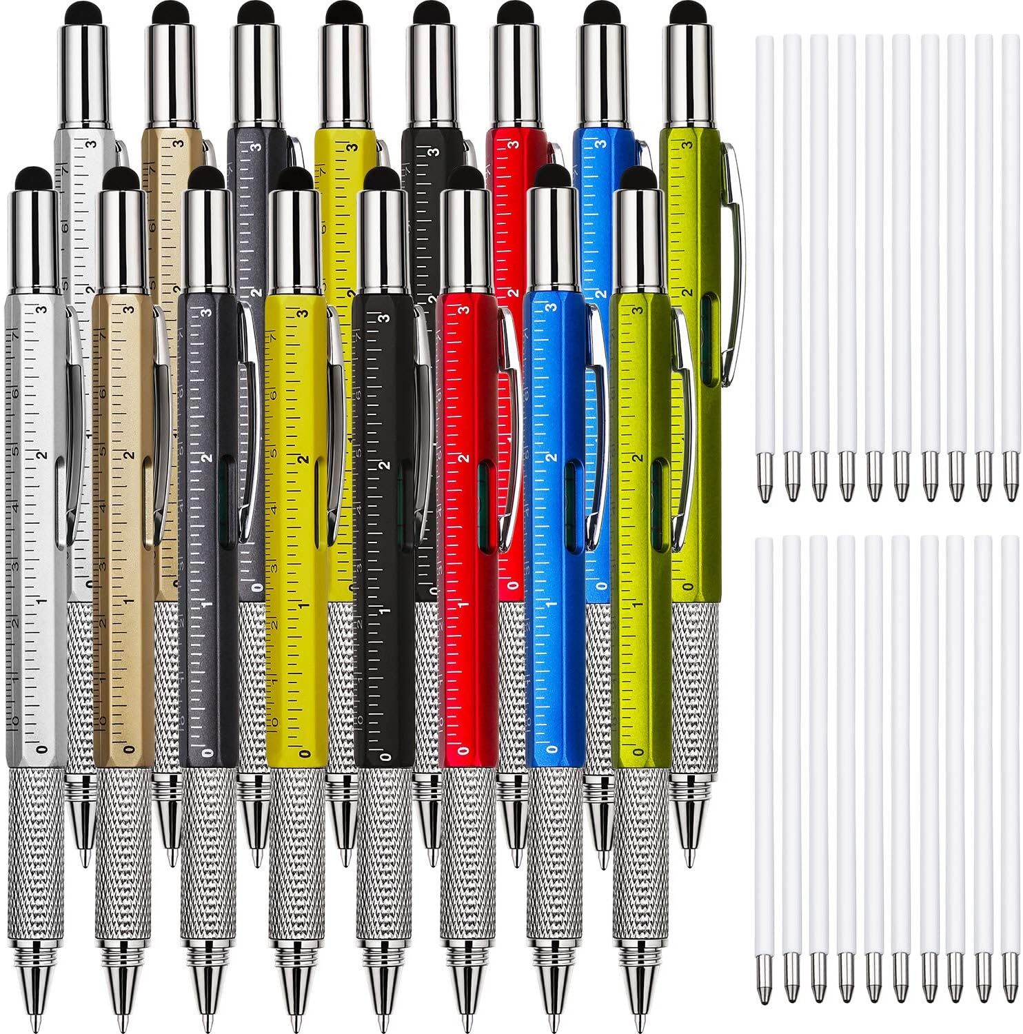 Zhanmai 16 Pieces Gift Pen Tool Pen 6 in 1 Multitool Tech Tool Pen with Ruler