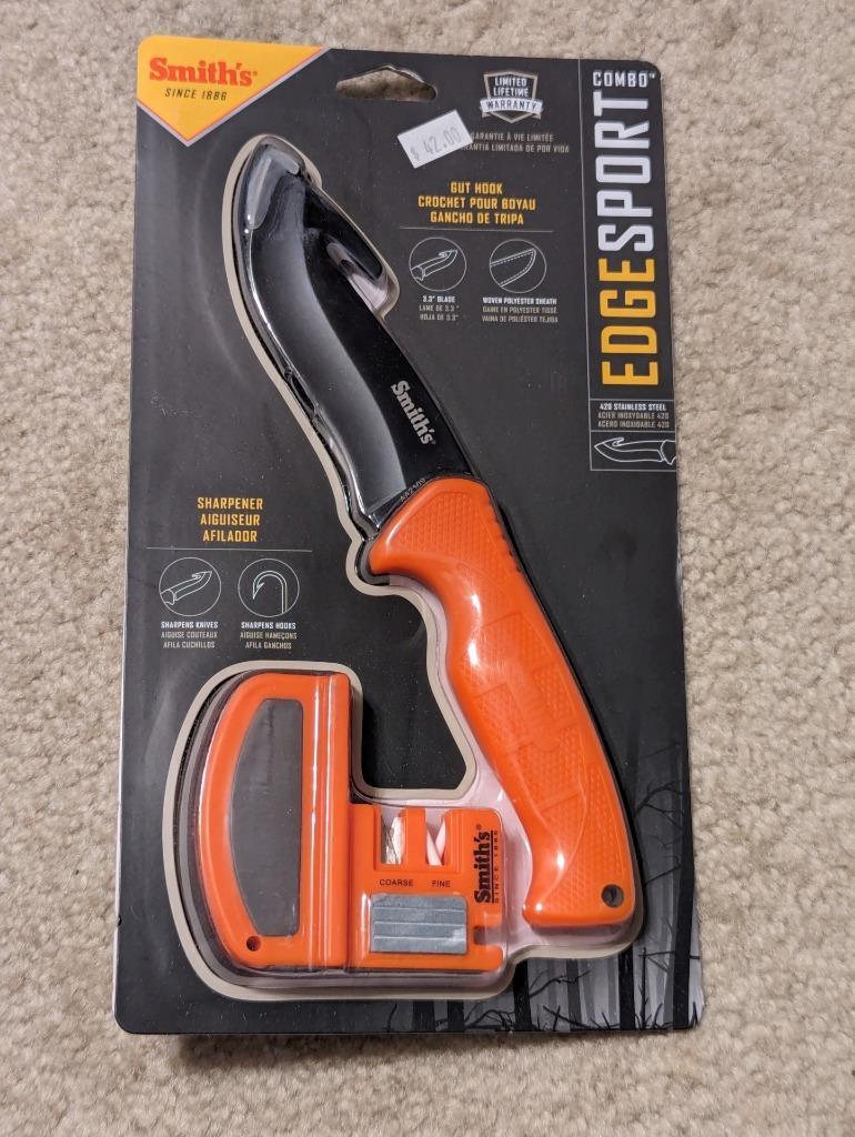 New Smith’s Sharpeners Edgesport Combo Blade Gut Hook Fixed Blade Knife 51235