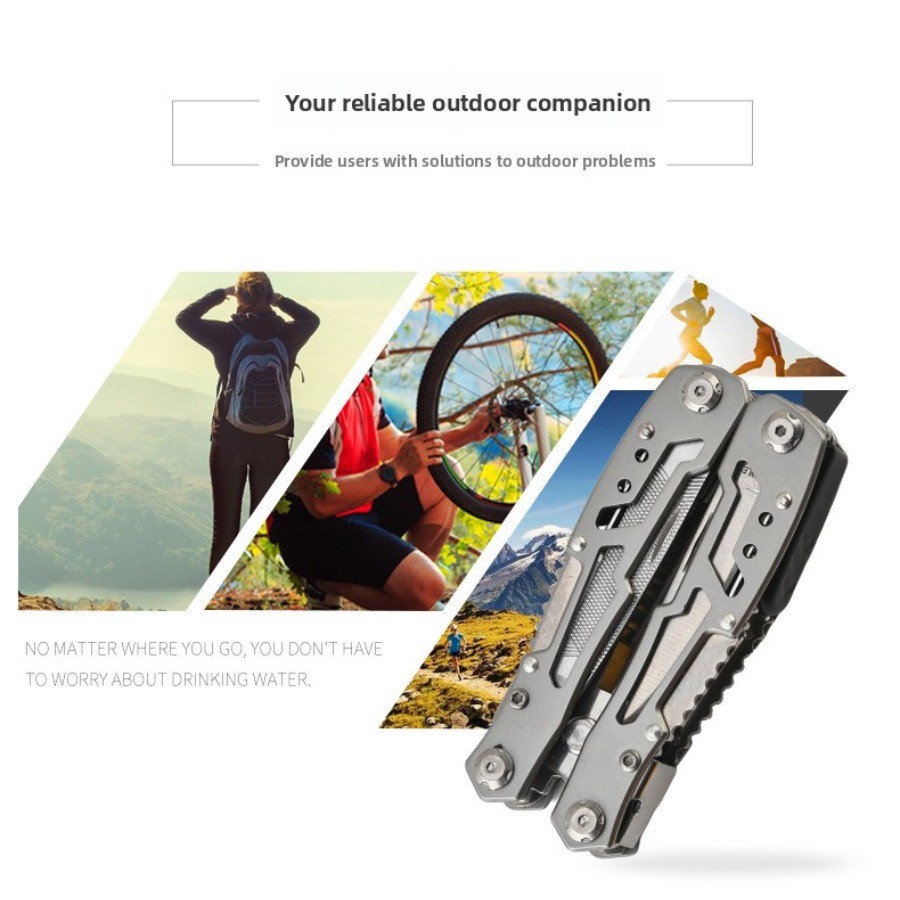 Full Steel Multi Tool Pliers Folding Knife Tiger Pliers Outdoor Emergency Kit