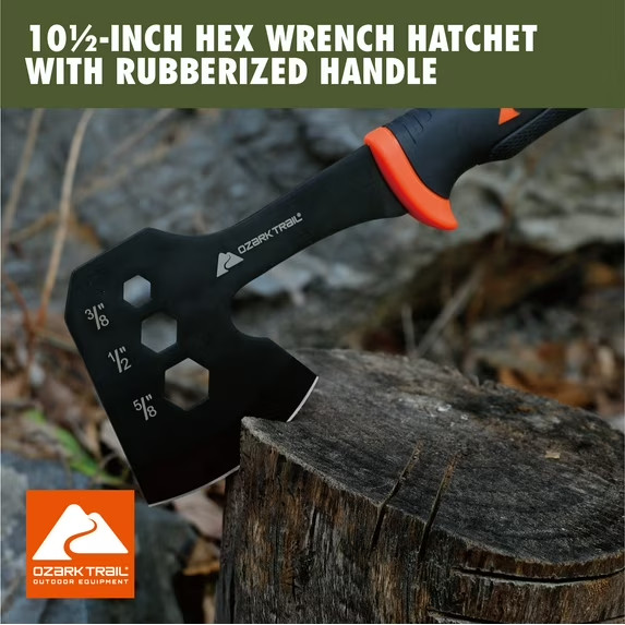 Ozark Trail 7-Piece Camping Multitool Set with Hammer, Axe, Flashlight, and Kniv