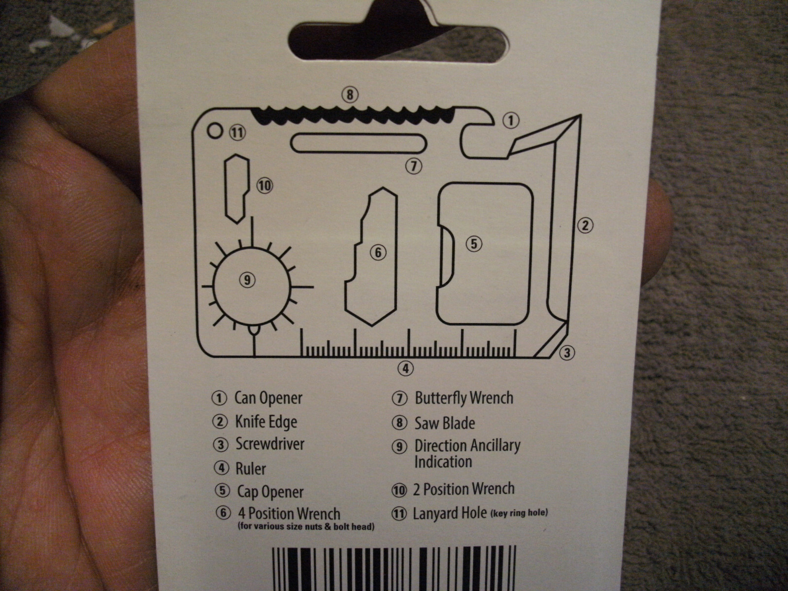Wallet Survival Tool has 11 tools / Uses, new in package, see picture