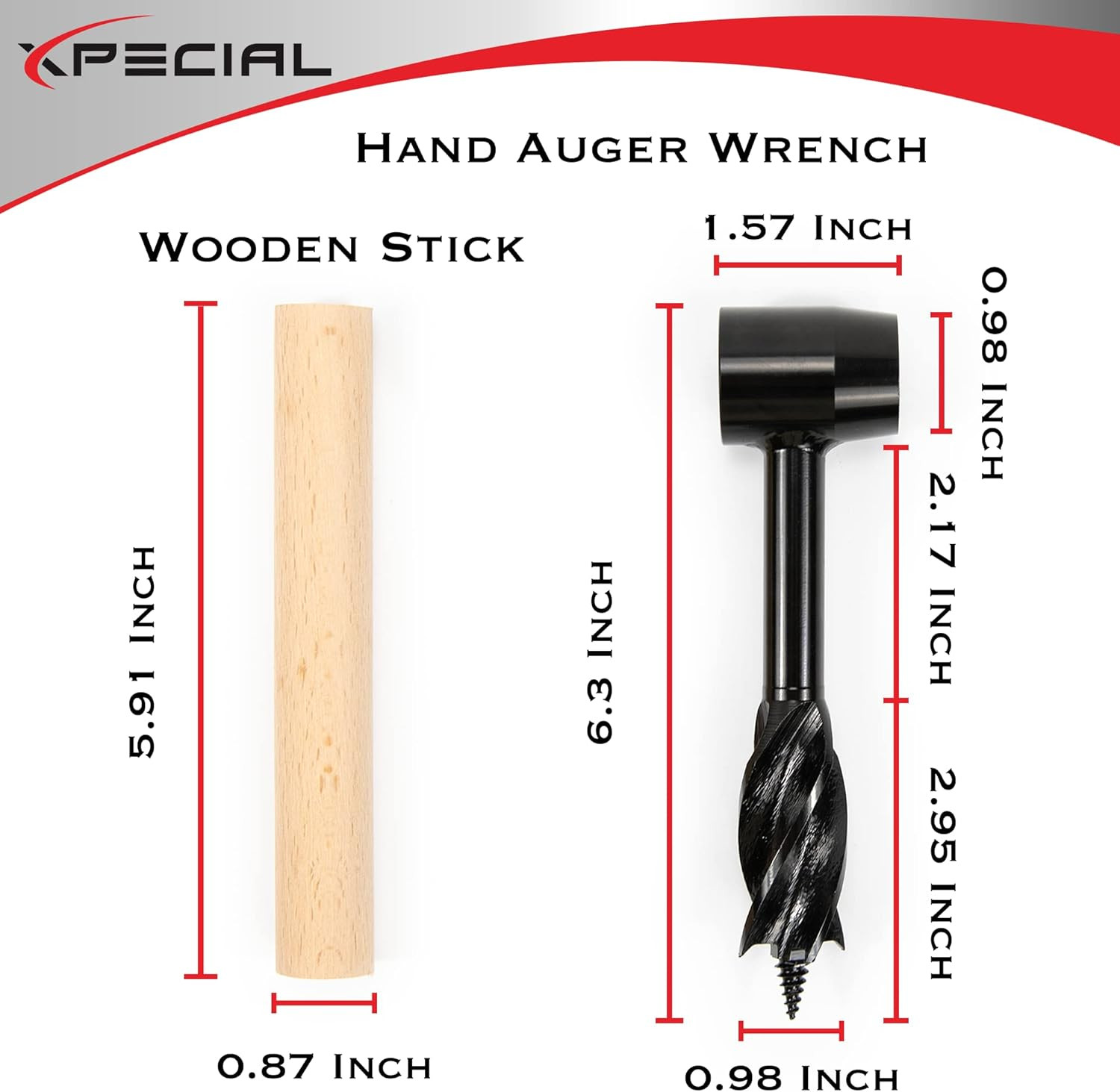 Survival Settlers Tool Set Bushcraft Hand Auger Wrench with Pocket Chainsaw, Bus